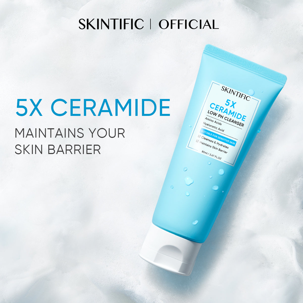 Pembersih Wajah pH Rendah 5X Ceramide