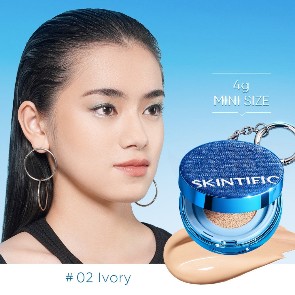 NEW LAUNCH | Limited Edition | SKINTIFIC - Perfect Stay Velvet Matte Cushion | Mini Denim Version 4g Oil Control hingga 12 Jam Travel Friendly Touch up makeup foundation compact mini size