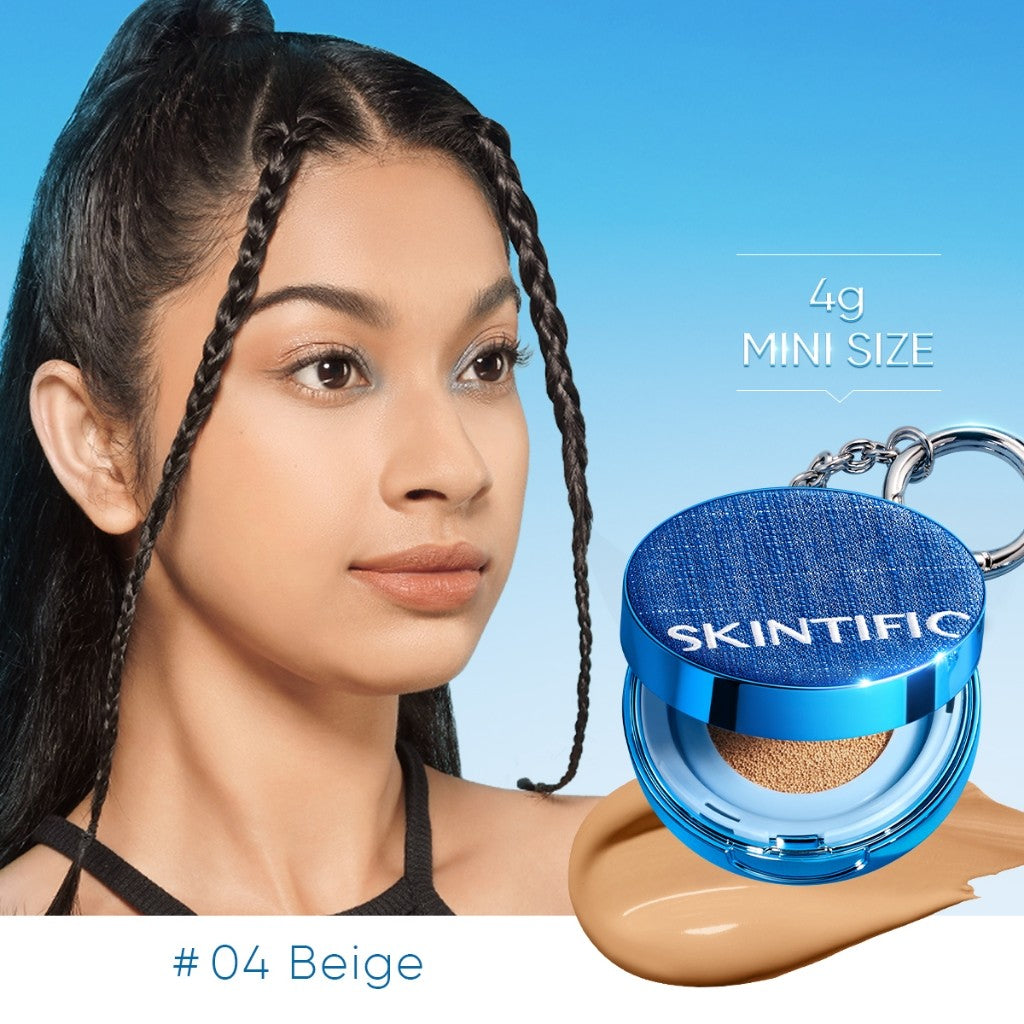 NEW LAUNCH | Limited Edition | SKINTIFIC - Perfect Stay Velvet Matte Cushion | Mini Denim Version 4g Oil Control hingga 12 Jam Travel Friendly Touch up makeup foundation compact mini size